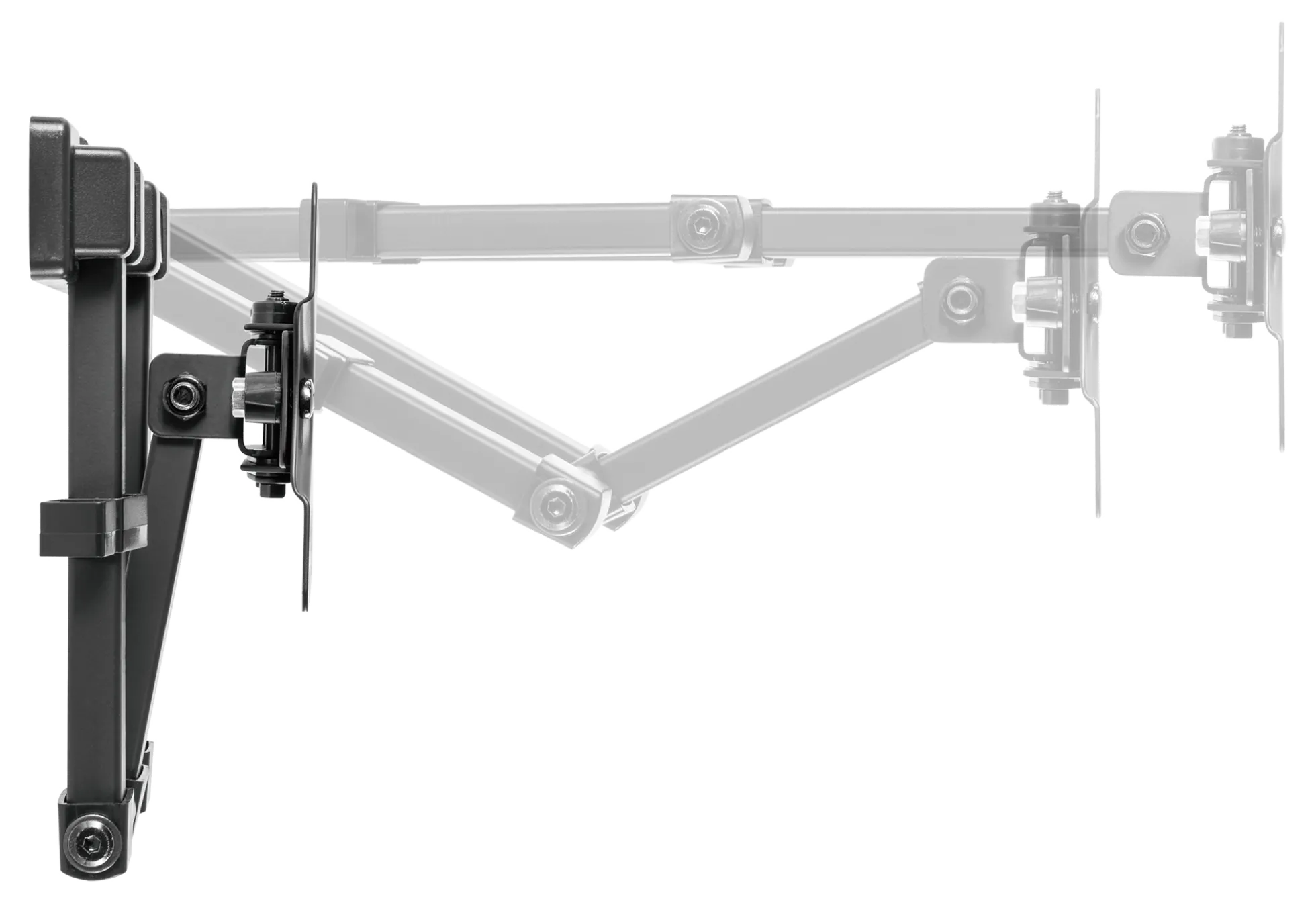 DELTACO 3-vejs vægbeslag, 13-27" op til 20 kg, tilt, dreje, rotere