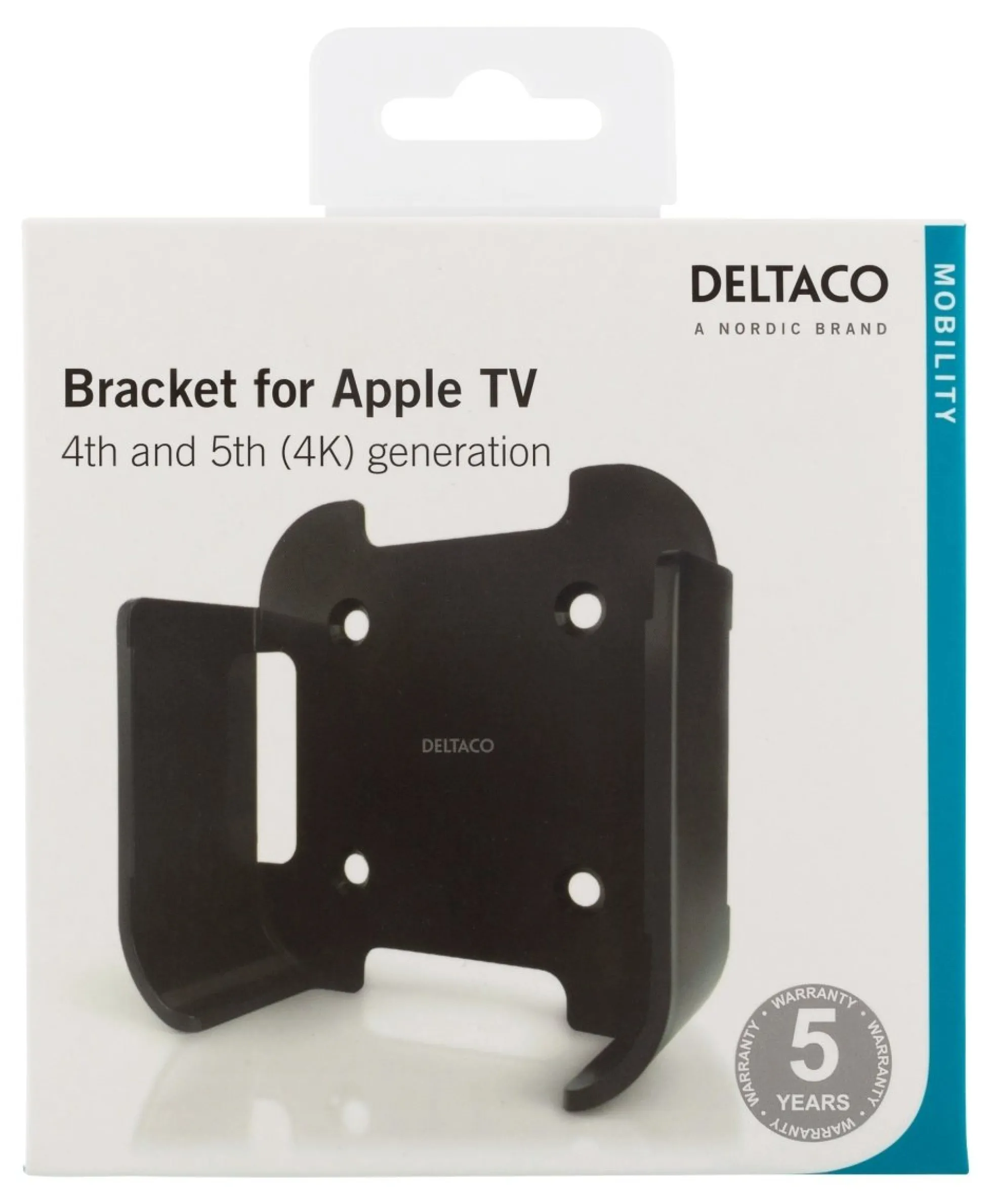 DELTACO vægbeslag til 1. / 2. generation af Apple TV, sort