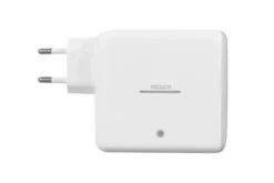 DELTACO vægoplader med powerbank, USB-C, 9600 mAh, 2x USB-C