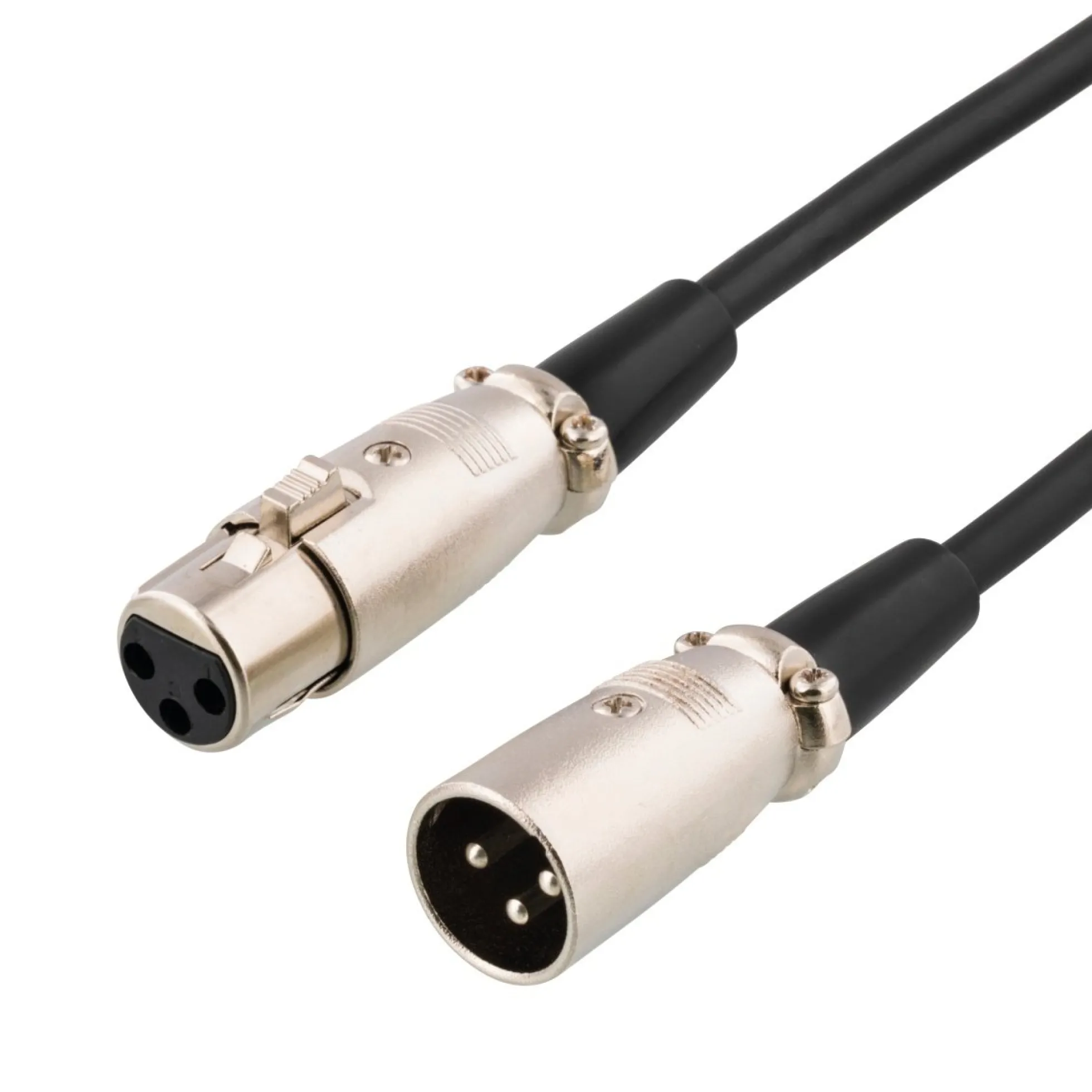 DELTACO XLR-lydkabel, 3-pin han - 3-pin hun, 20m, sort