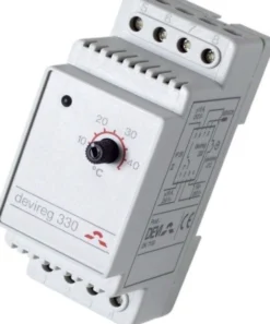 DEVIreg™ 330 – DIN-skinne termostat med ledningsføler (5 til 45° C)