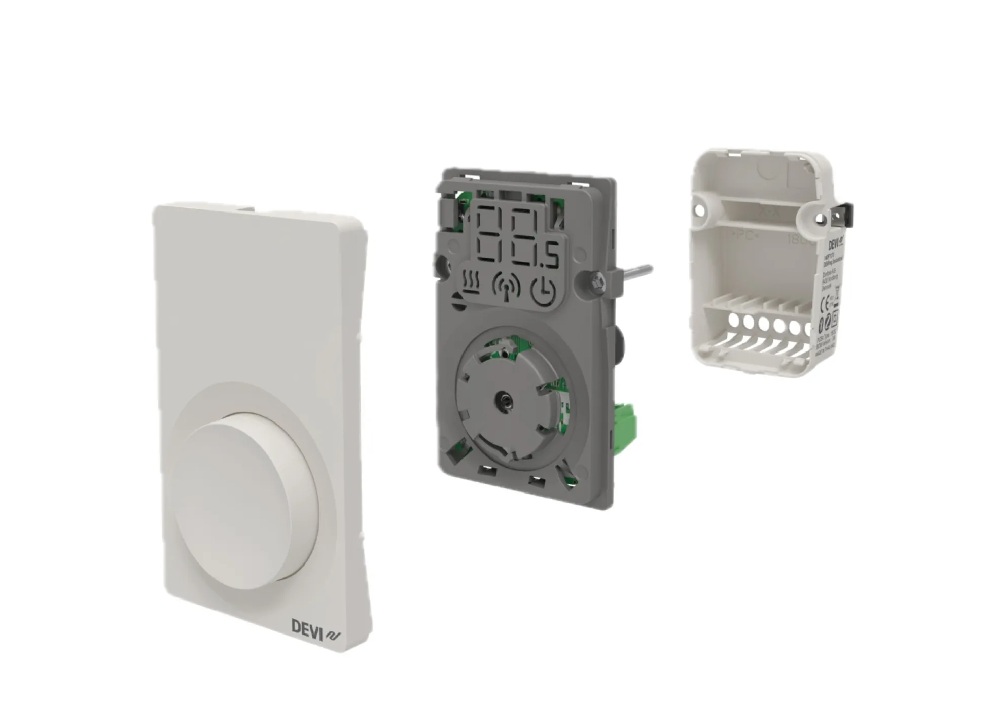 DEVIreg™ InControl gulvvarmetermostat med ledningsføler (5 til 35° C), Zigbee, Bluetooth, hvid