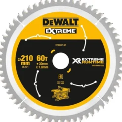 DeWalt Extreme Runtime XR rundsavklinge, 210 mm, 60 tænder, 30 mm centerhul