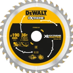 DEWALT rundsavklinger til akkusave, Ø190 mm, 30 mm centerhul, 36 tænder