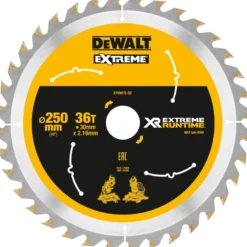 DEWALT rundsavklinger til akkusave, Ø250 mm, 30 mm centerhul, 36 tænder