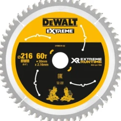 DEWALT rundsavsklinge til akkusave, Ø216/30 mm, 60 tænder