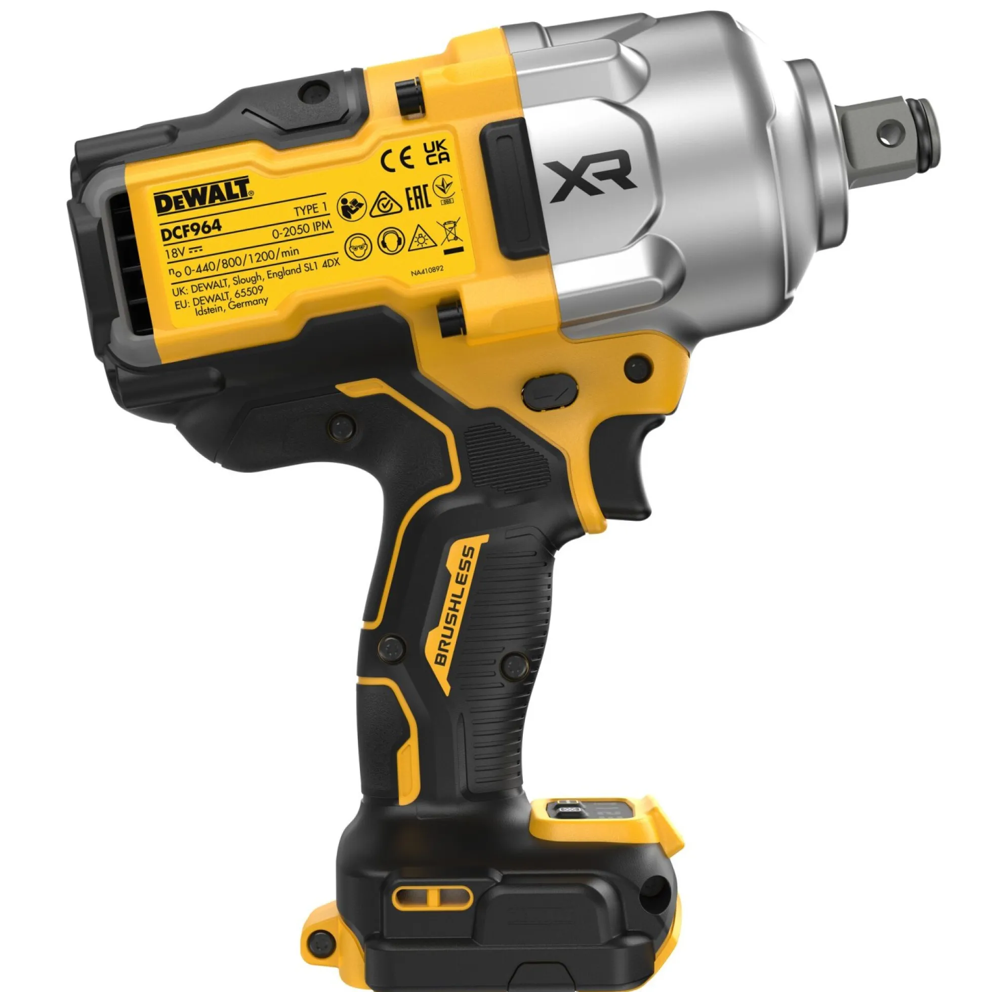 DEWALT 18V XR kulløs slagnøgle, DCF964N-XJ, 3/4", 1925 Nm