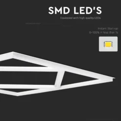 Diamant LED panel, 60x60 cm, 60W, 6000 lm, 4000K, hvid kant, dæmpbar ved tilkøb