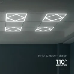 Diamant LED panel, 60x60 cm, 60W, 6000 lm, 4000K, hvid kant, dæmpbar ved tilkøb