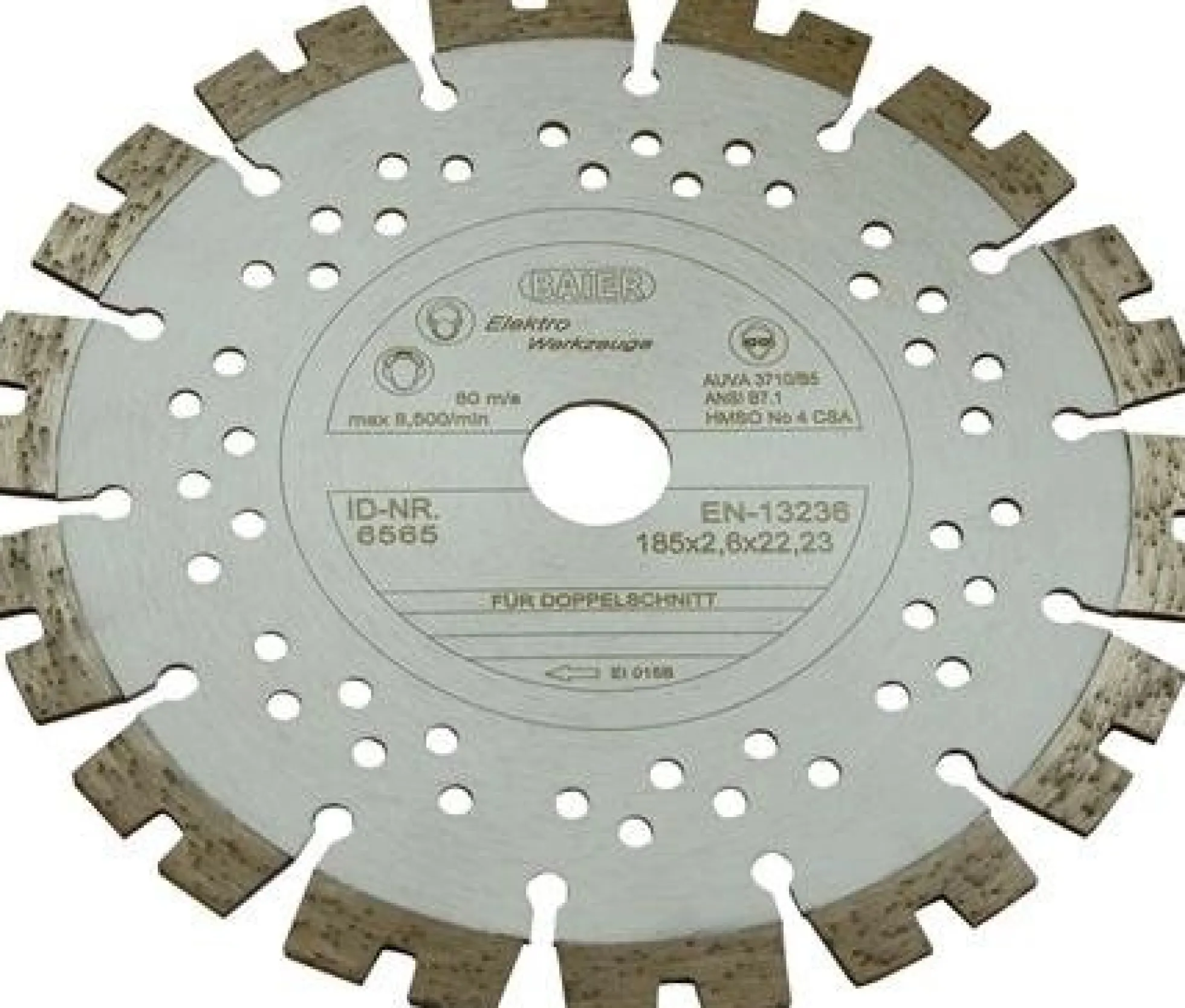Diamantskive allround, 185 mm, sølv - Baier