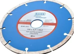 Diamantskive blå, Ø150 mm, 22 mm hul - BAIER