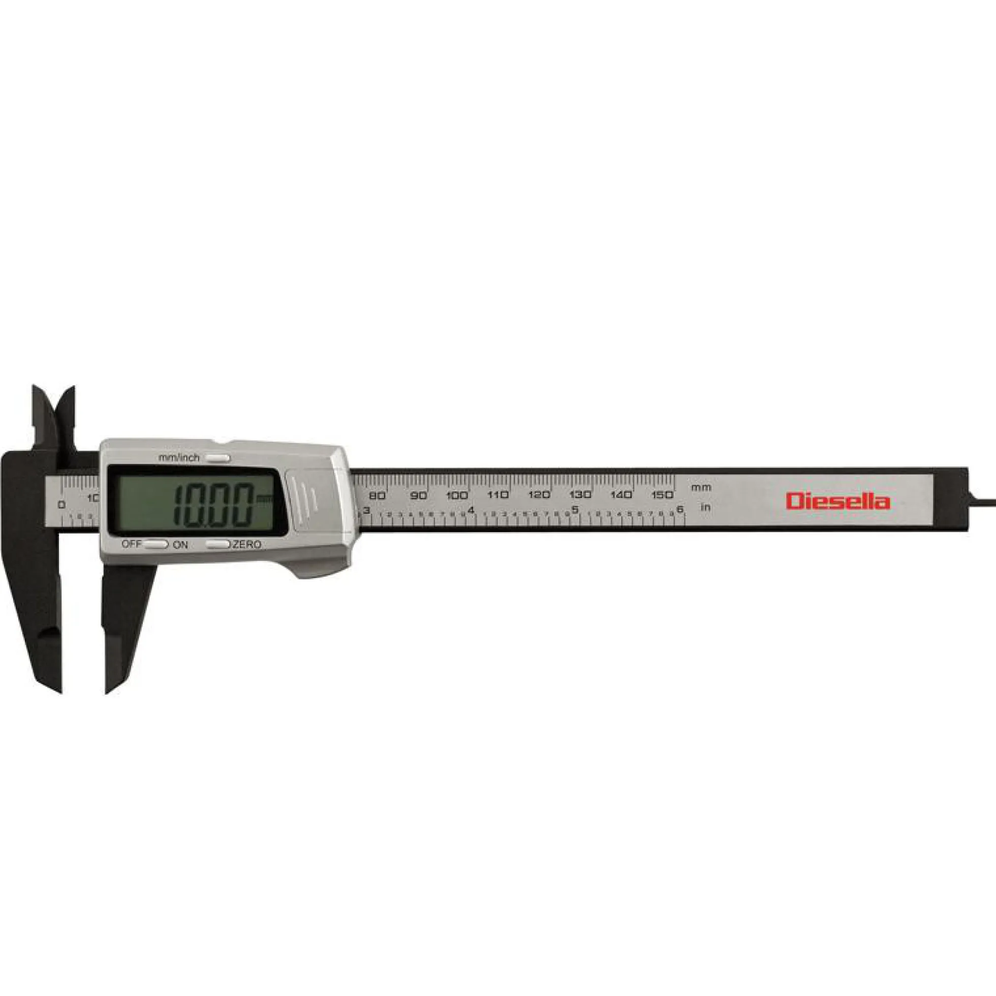 Diesella digital skydelære, 0-150 mm, 0,01 mm, carbon fiber