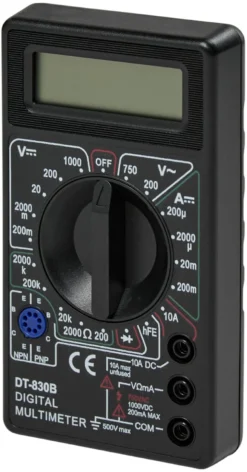Digitalt Multimeter DT-830B, sort