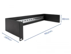 19″ DIN rail Panel 2U black