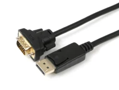 Displayport til VGA-kabel, Displayport version 1.2, sort, understøtter 1920 x 1080P, forgyldte stik