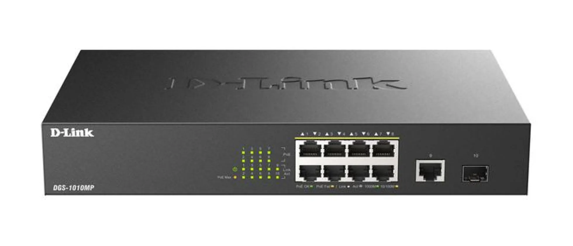 D-Link DGS-1010MP Switch, 10-Port Gigabit PoE+ med SFP & Uplink