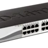 D-Link netværksswitch, Layer 2, 10/100/1000Mbps, 16xRJ45, 4xSFP, metal