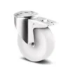 Drejeligt hjul m/ bremse, polyamid, Ø80 mm, 200 kg, glideleje, med bolthul - Byggehøjde: 108 mm, Bolthul Ø 13 mm
