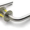 Dørgreb L-form, Ø18 mm, med roset, 40 mm, massiv roset Ø50x2 mm