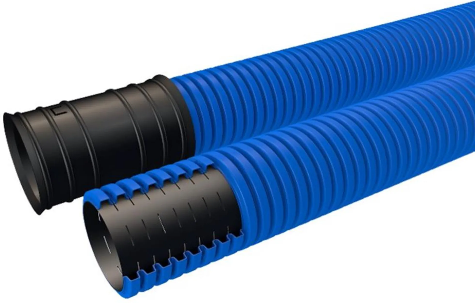 Drænrør 80/92mm 50 meter blå PE - 50 meter