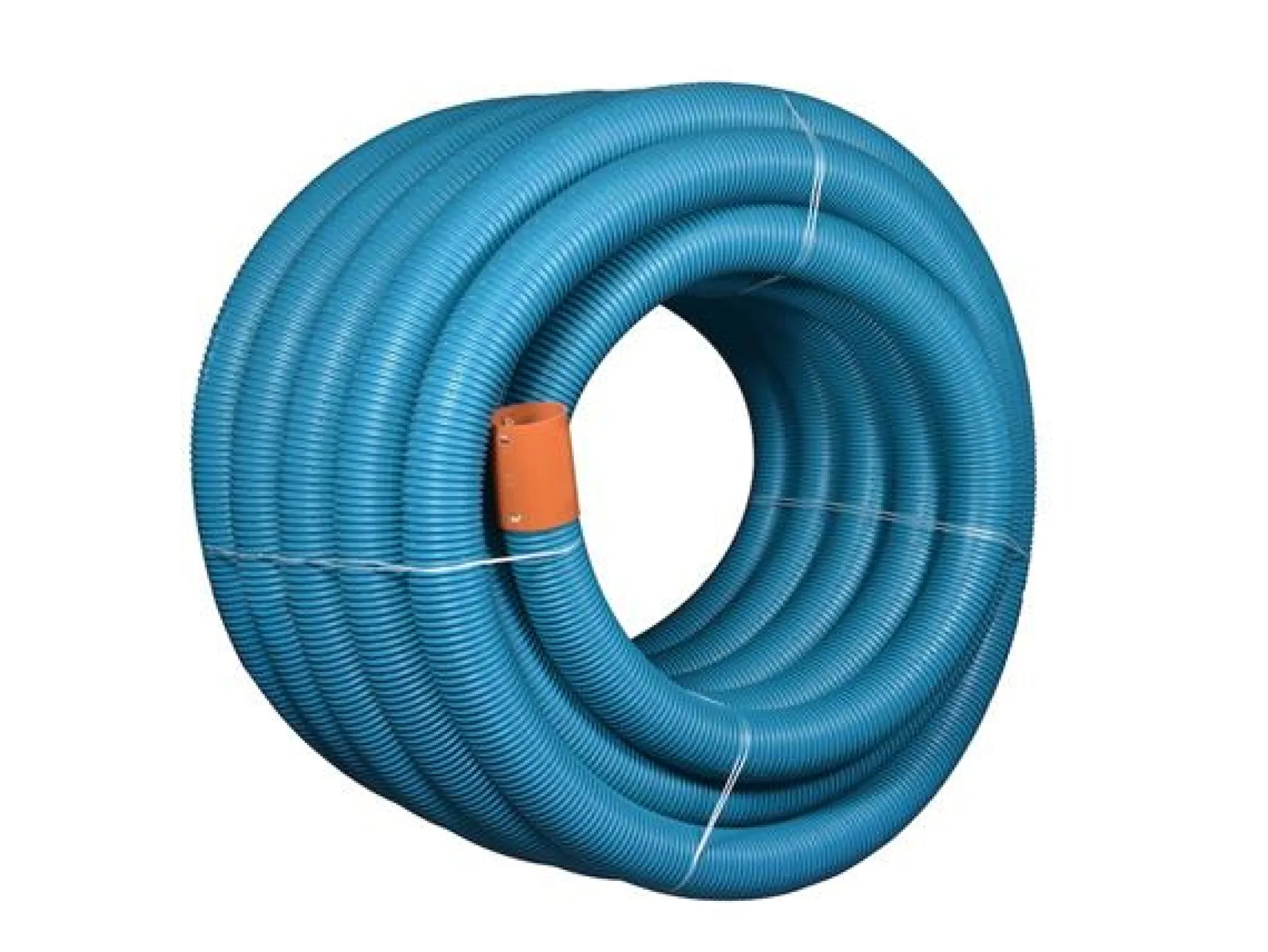 drænrør, 50 mm, 2,5 x 5 mm, 250 meter, spe slids, blå - 250 meter