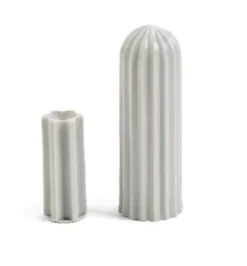 Dørstopper riflet, 80 mm, lys grå