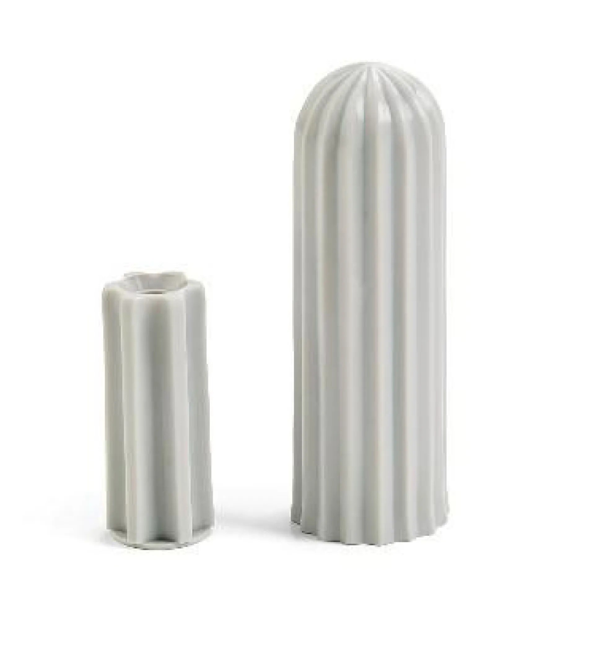 Dørstopper riflet, 80 mm, lys grå