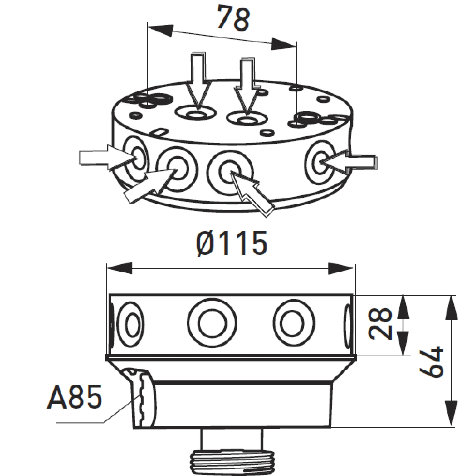 Dåsearmatur AVR 6 - Hvid
