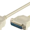 D-SUB/IEEE 1284 (25-pin), M-F, seriel 1:1, rundt kabel - MicroConnect