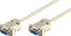 D-SUB/RS232 kabel, hun-hun, 1,8 meter, DB9 - DB9, null modem - MicroConnect