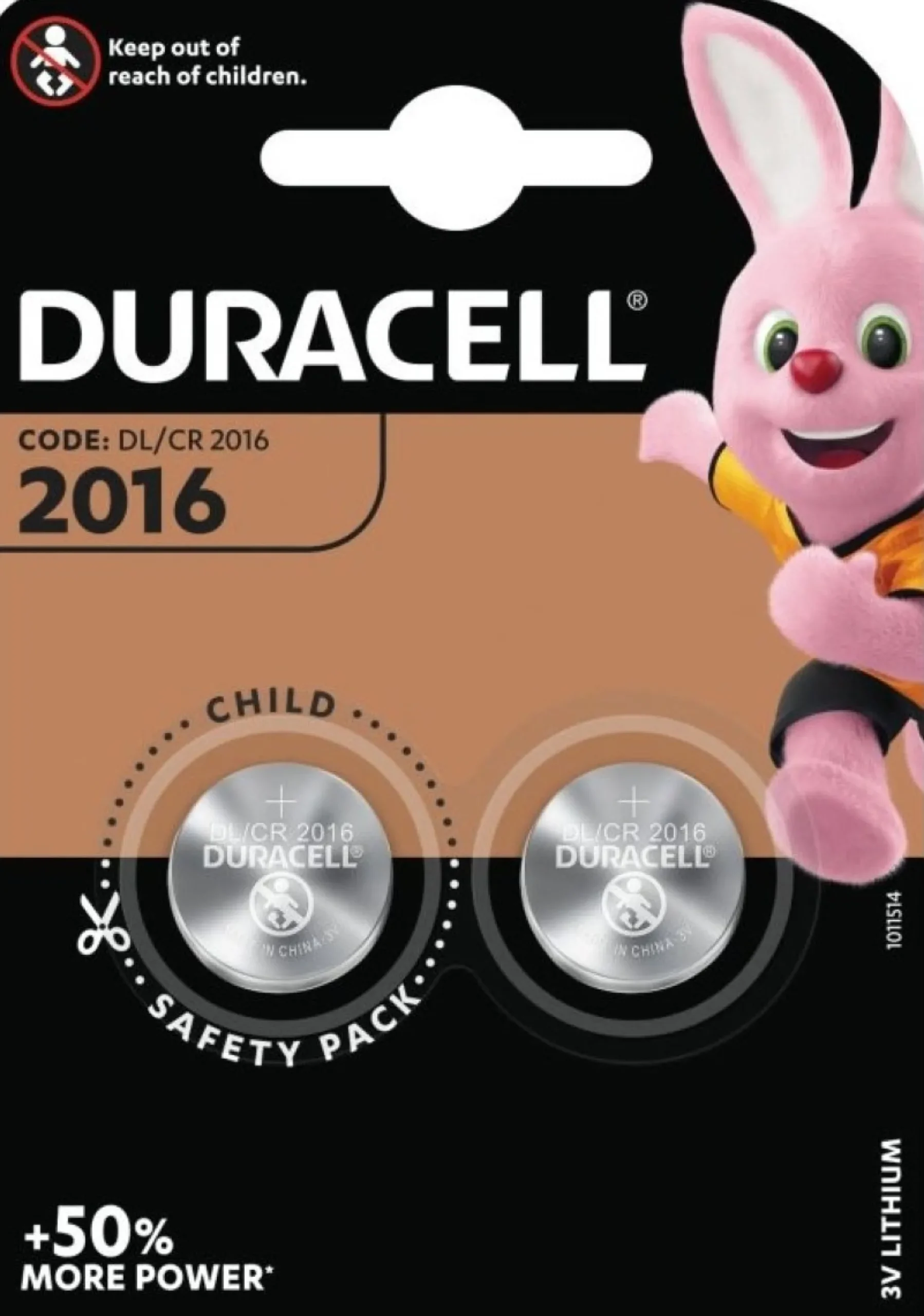 Duracell batteri, Electronics CR2016, 2 stk.