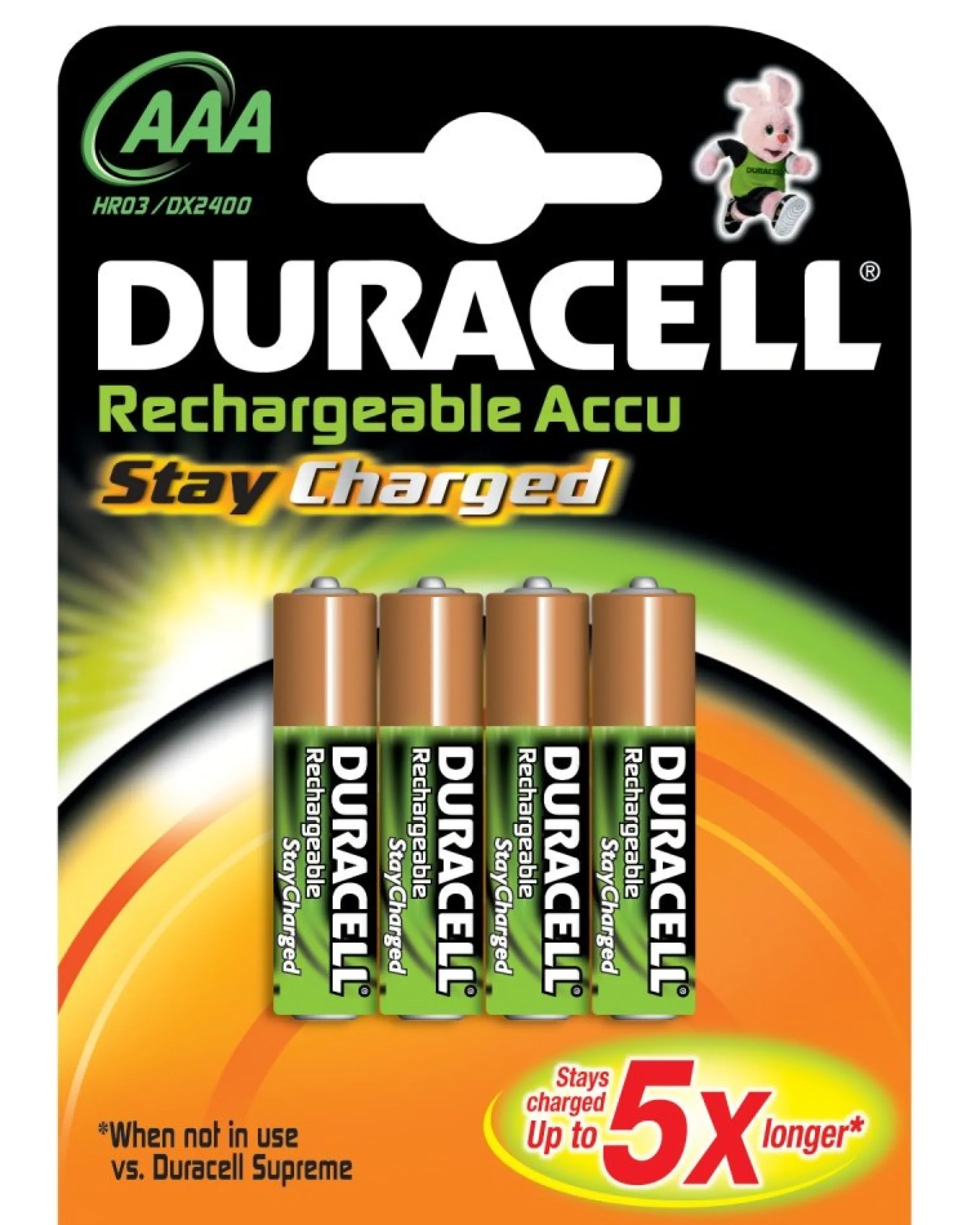 Duracell batteri, STAYCHARGED, AAA, 4 stk.