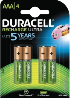 Duracell batteri, STAYCHARGED, AAA, 4 stk.