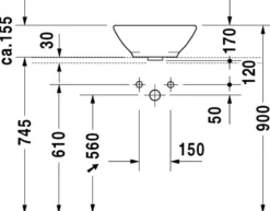 Duravit Bacino Bowle, Ø420 mm, hvid - uden hanehul