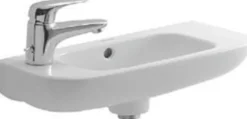 Duravit D-code håndvask, 50 x 22 cm, hanehul til venstre