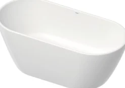 Duravit D-Neo badekar, 1600x750 mm, fritstående, hvid mat, uden overløb