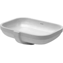 Duravit Happy D.2 vask, 48 cm, til underlimning, uden hanehul, med overløb - hvid