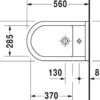 Duravit Starck 3 gulvbidet, gulvstående, med hanehul, med overløb, 360 x 560 mm, hvid