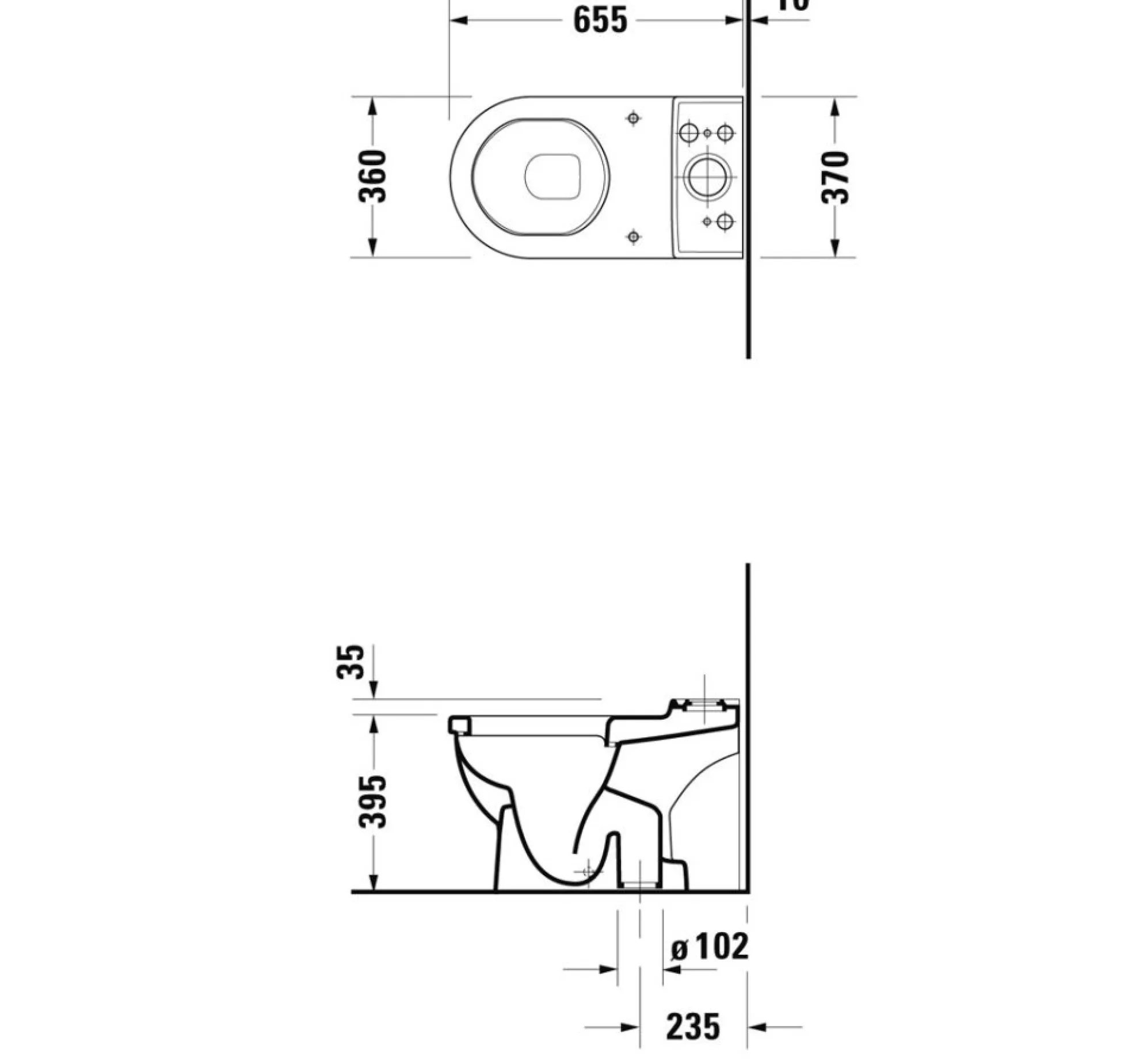Duravit Starck 3 – Gulvstående toilet uden cisterne