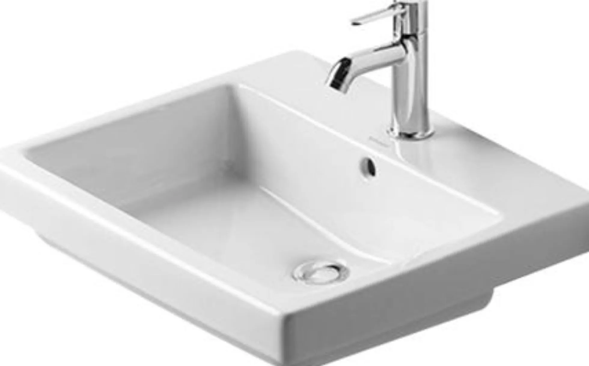 Duravit Vero vask, 55 cm, til nedfældning med hanehul - Hvid