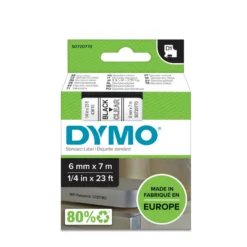 DYMO D1 tape 6 mm, sort/klar