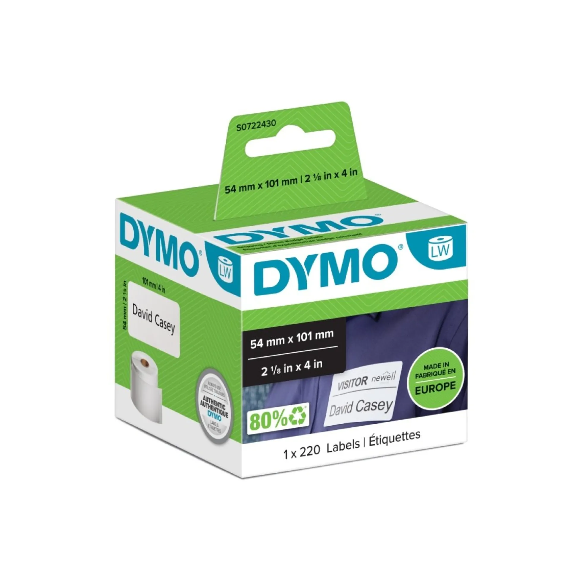 DYMO LabelWriter etiketter, 54 x 101 mm
