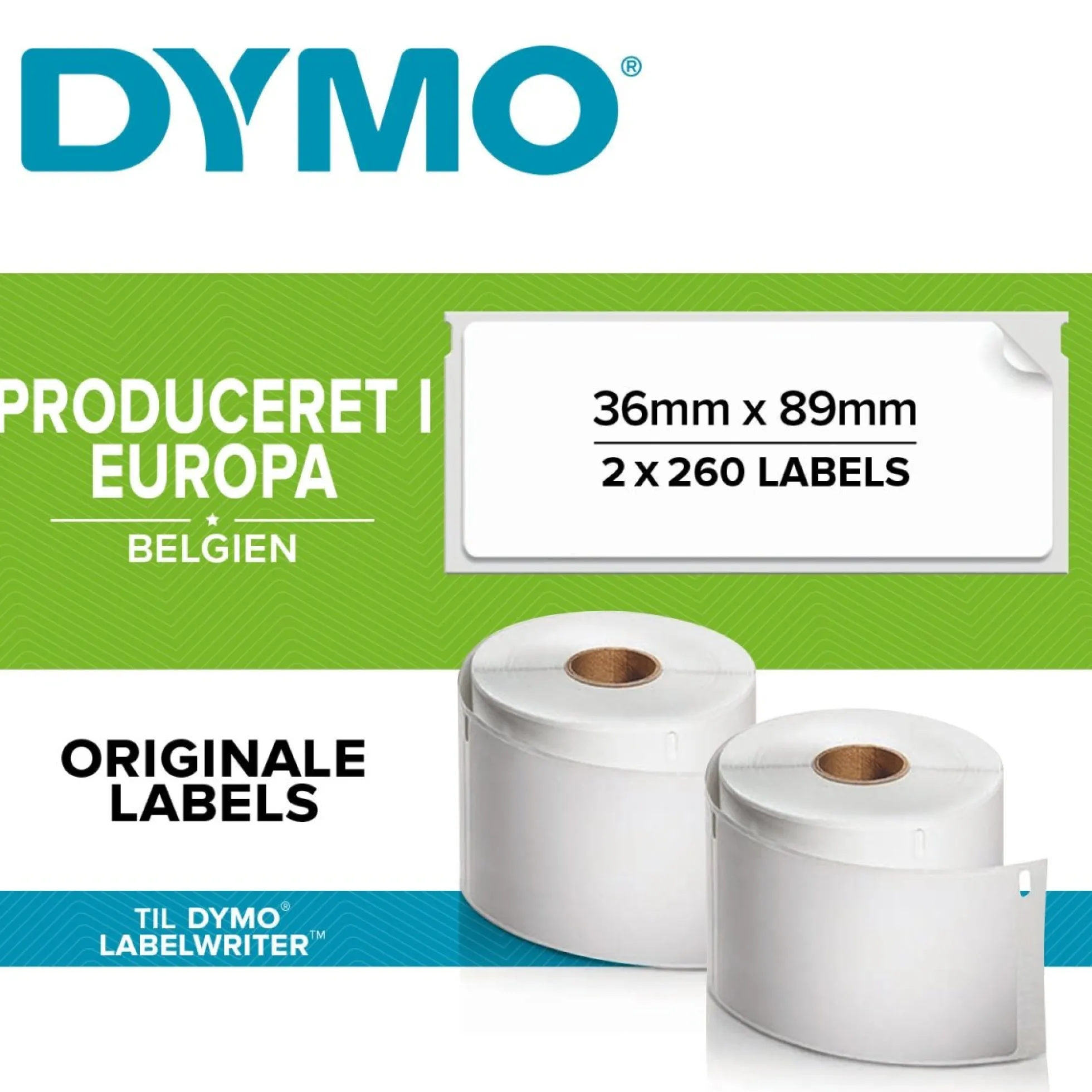 DYMO LabelWriter etiketter, 36 x 89 mm