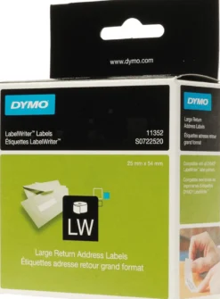 DYMO LabelWriter hvide returadresse etiketter, 54x25 mm, 1-pack(500 st