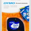 DYMO LetraTag, plasttape, hvid, 12mm, 4m - 91221