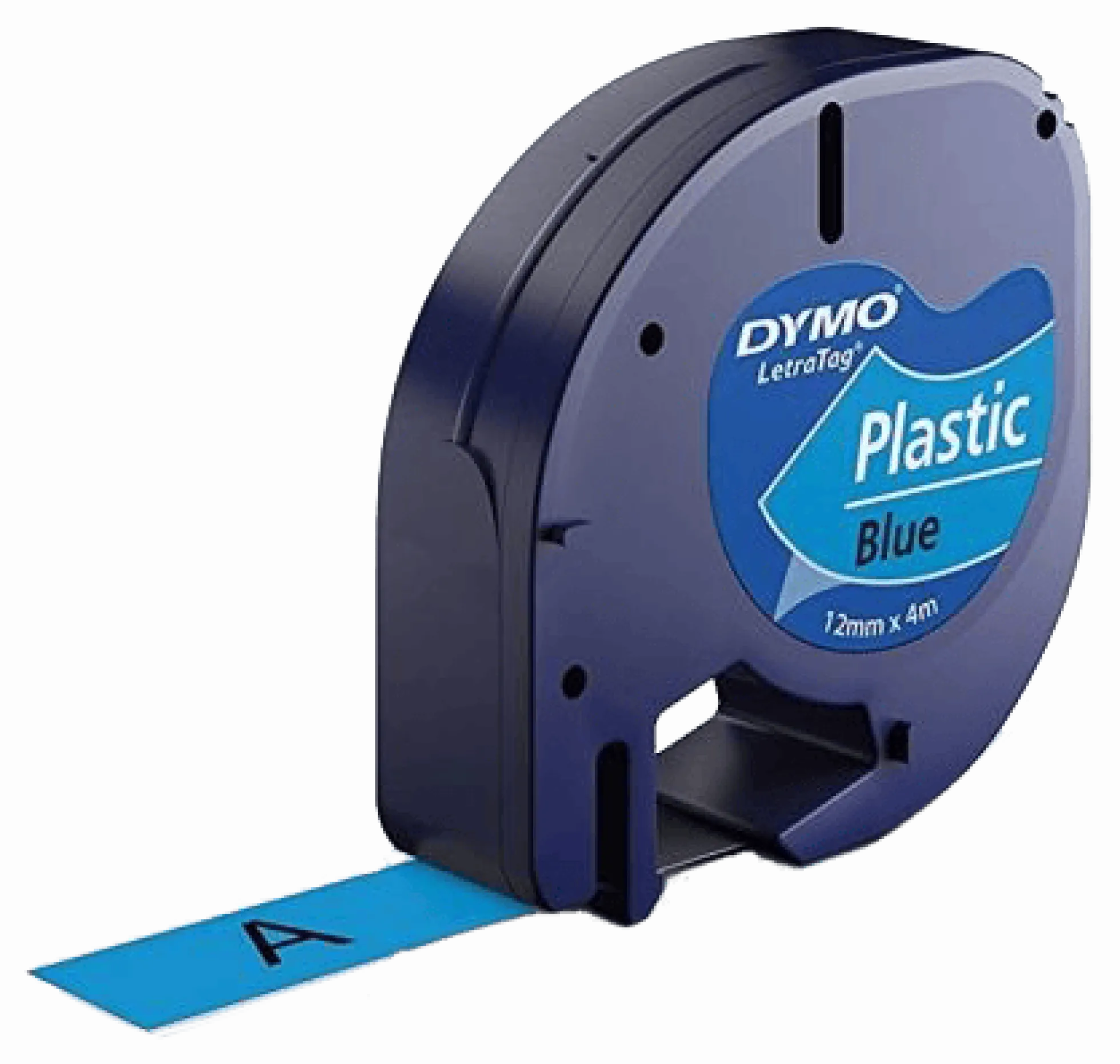 DYMO LetraTAG plasttejp, blå, 12mm, 4m (91225)