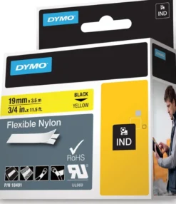 DYMO Rhino Professional, mærkbar fleksibel nylontape, 19 mm, sort tek