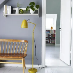 Dynamo gulvlampe, E14, H139 cm, Ø16 cm, mat gul - Superliving
