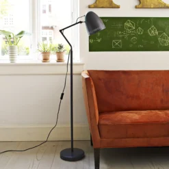 Dynamo gulvlampe, E14, H139, Ø16, mat sort - Superliving