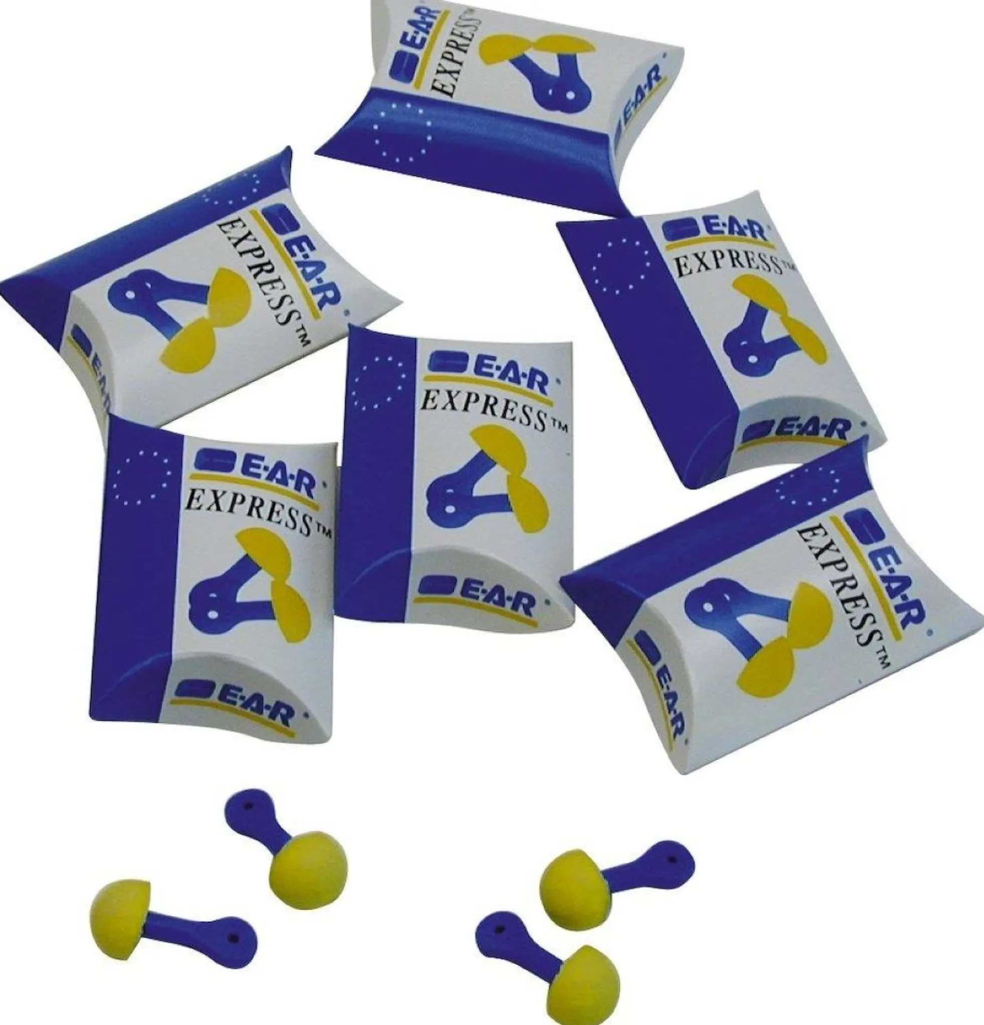 E.A.R express ørepropper, gul, 22dB lav, 24dB mellem, 30dB høj, 28dB SNR